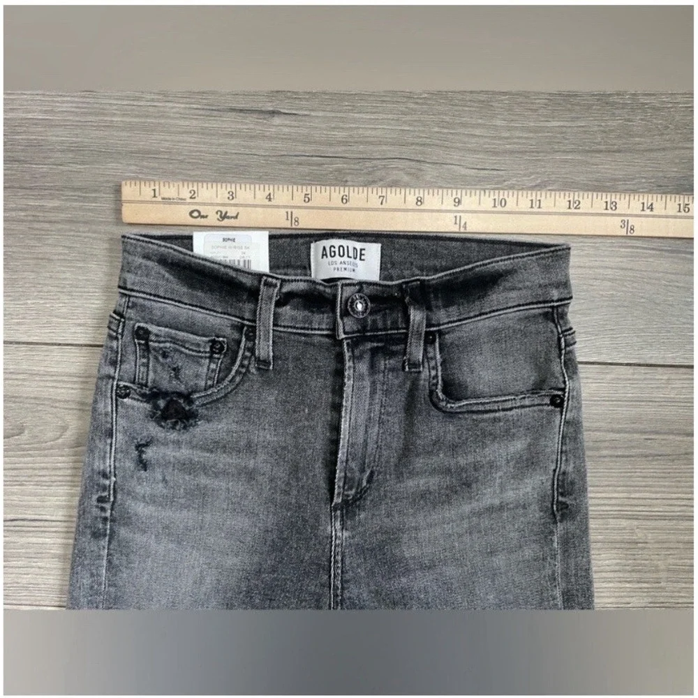 AGOLDE Sophie Hi Rise Destroyed Raw Skinny Jean 24‎ NEW